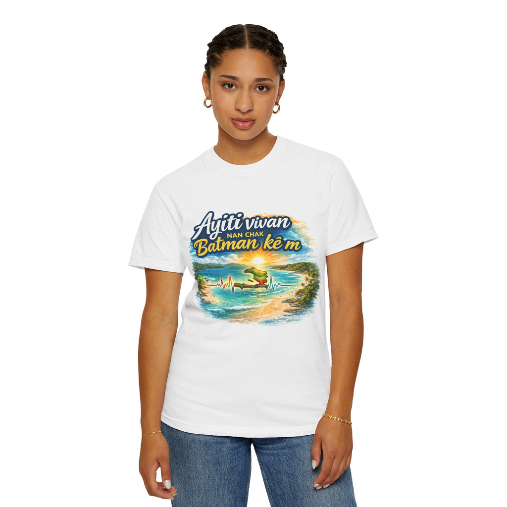 Ayiti Vivan Beach T-Shirt – Haitian Pride Surf Scene
